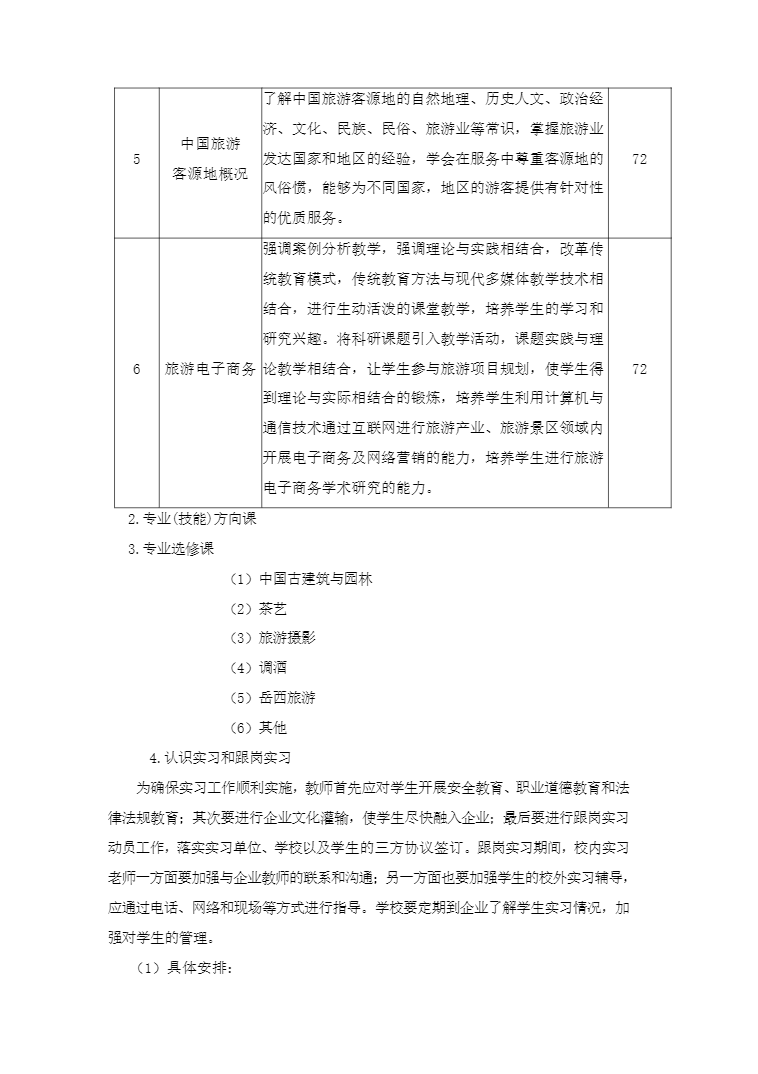安徽省宿州工业学校旅游服务与管理专业人才培养方案(图10)