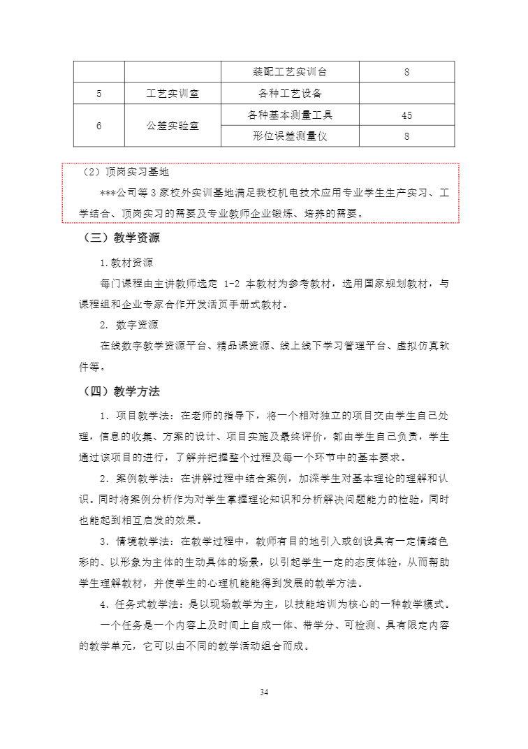 安徽省宿州工业学校机电技术应用专业人才培养方案(图34)